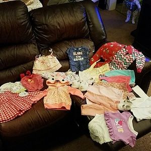Lot of 22 Baby Girl Clothes Sized 0-3 months